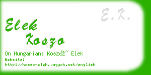 elek koszo business card